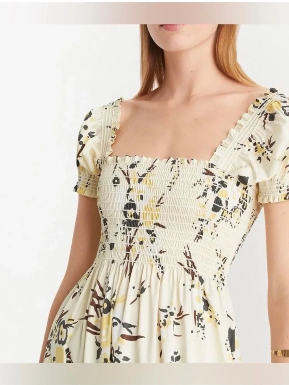 NWOT Tory Burch Floral Print Smocked Dress size Medium